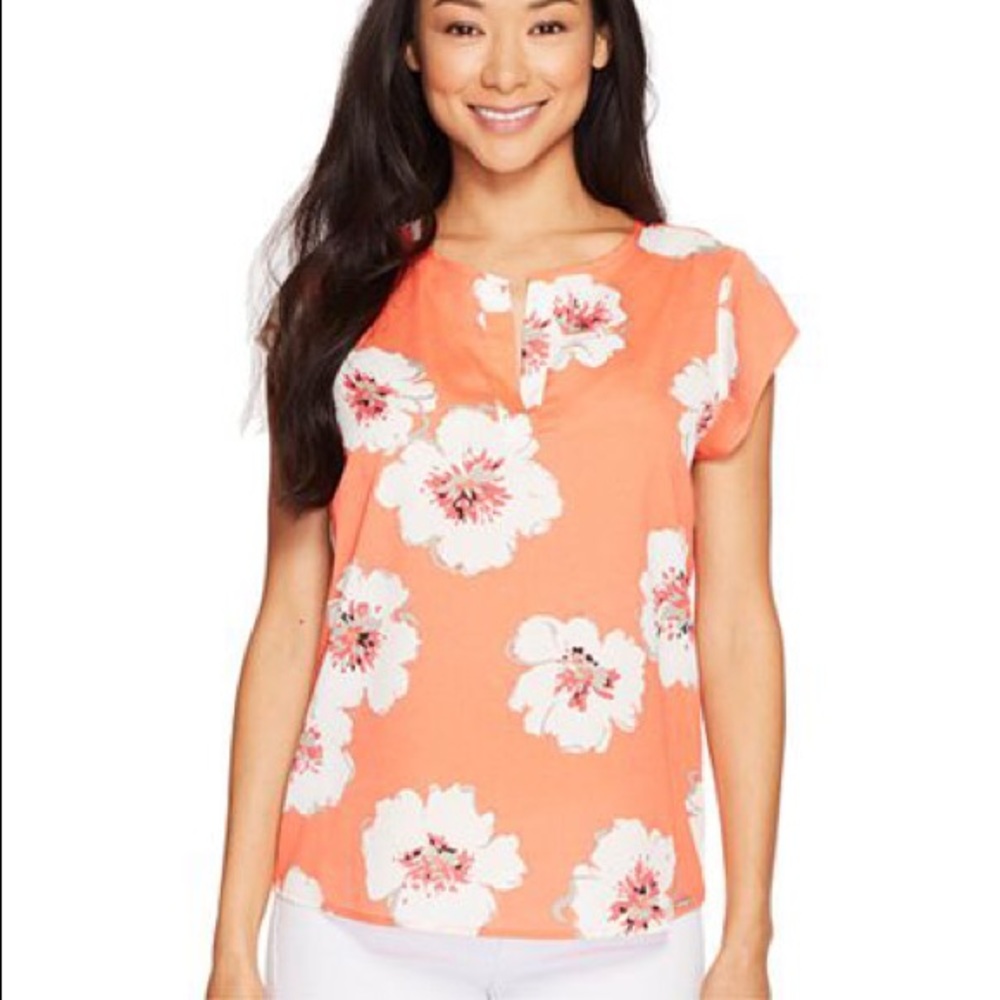 NEW Ivanka Trump Over Sized Floral Cap Sleeve Top - Picture 3 of 5